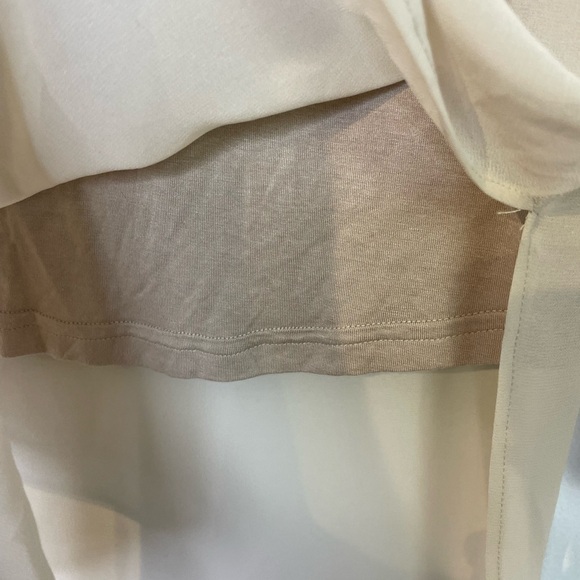 Zara neutral chiffon slits high low blouse - Picture 5 of 8